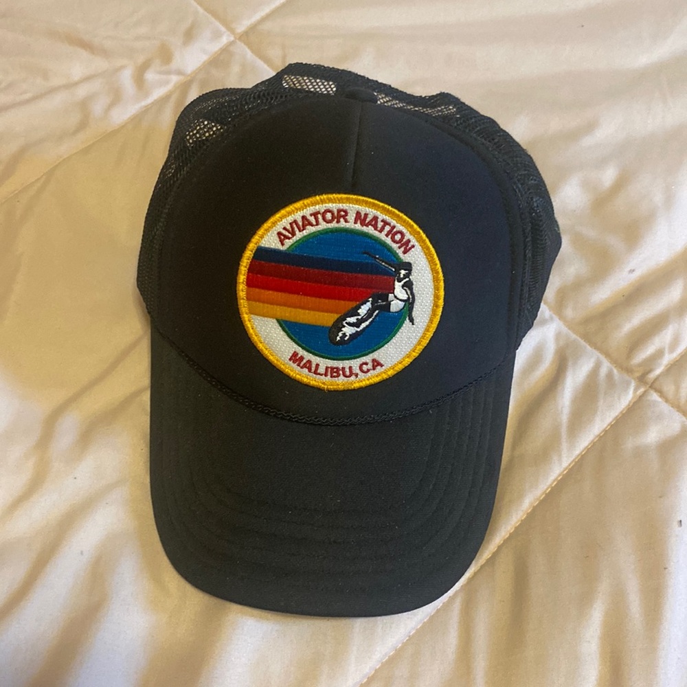 Aviator Nation black baseball hat
